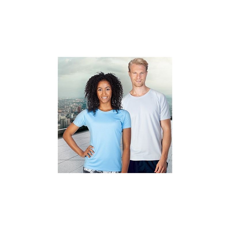 T-shirt de sport femme manches raglan en micro-polyester respirant, coupe ajustée, 135 g/m²