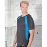 T-shirt de sport homme bicolore en micropolyester léger à manches courtes, 135 g/m²