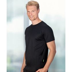 T-shirt de sport homme en micro-polyester respirant, coupe ajustée, manches montées, 135 g/m²