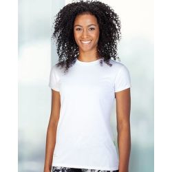 T-shirt de sport femme en micro-polyester respirant, coupe ajustée, manches montées, 135 g/m²
