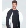 T-shirt de sport manches longues micropolyester léger, coupe ajustée, manches raglan, 135 g/m²