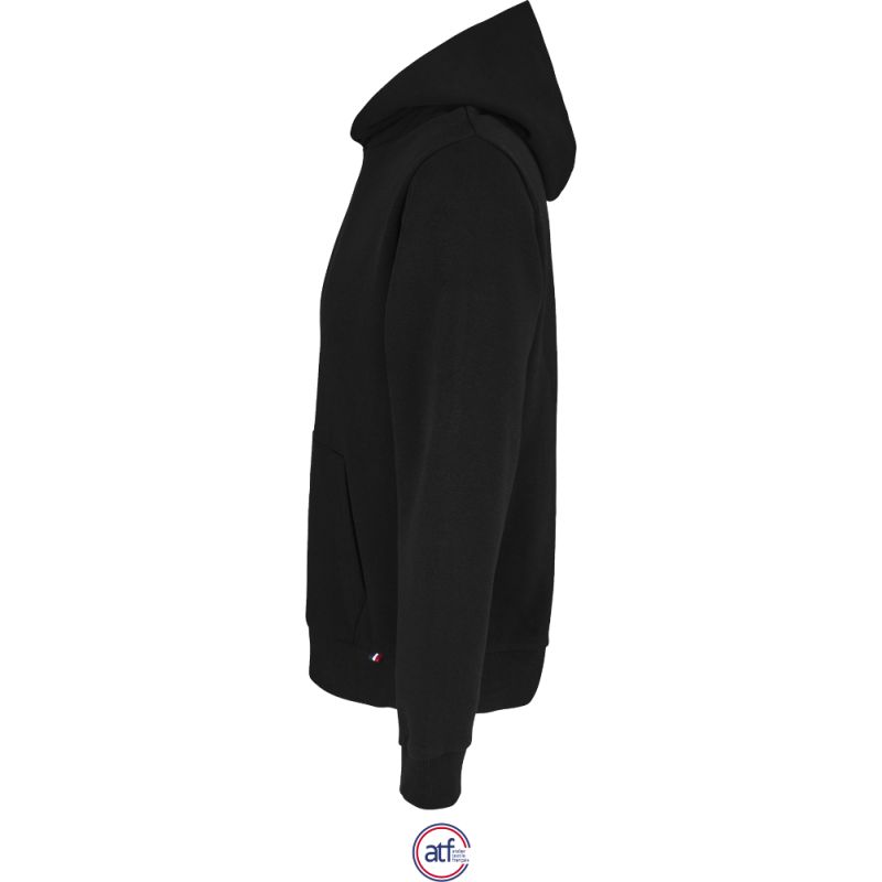 Sweat-shirt capuche en coton biologique et polyester recyclé fabriqué en France, 300 g/m²