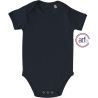 Body bébé en coton biologique col rond, manches courtes, fabriqué en France, 210 g/m²