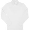 Polo manches longues maille piquée en coton, 2 boutons renforcés ton sur ton, 180 g/m²