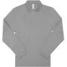 Polo manches longues maille piquée en coton, 2 boutons renforcés ton sur ton, 180 g/m²