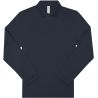 Polo manches longues maille piquée en coton, 2 boutons renforcés ton sur ton, 180 g/m²