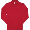 Polo manches longues maille piquée en coton, 2 boutons renforcés ton sur ton, 180 g/m²