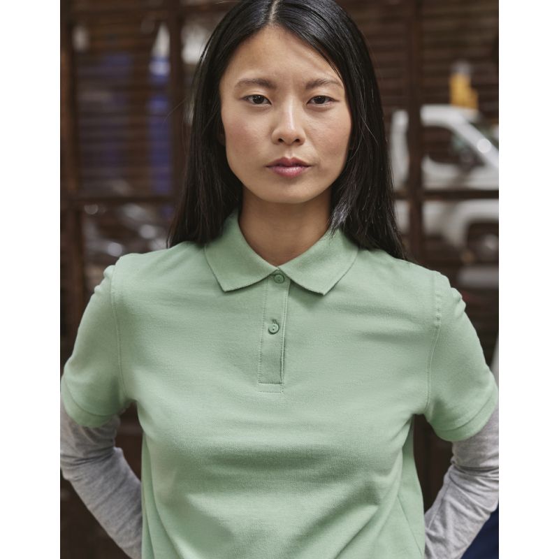 Polo femme manches courtes maille piquée en coton Optimium pré-rétréci, 210 g/m²