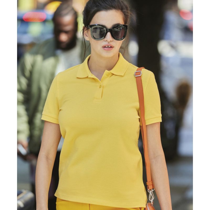 Polo femme manches courtes maille piquée en coton Optimium pré-rétréci, 210 g/m²