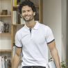Polo homme manches courtes en coton piqué, col en maille plate, 200 g/m²