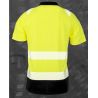 Polo haute visibilité en polyester recyclé respirant, bandes de sécurité imprimées, 155 g/m²