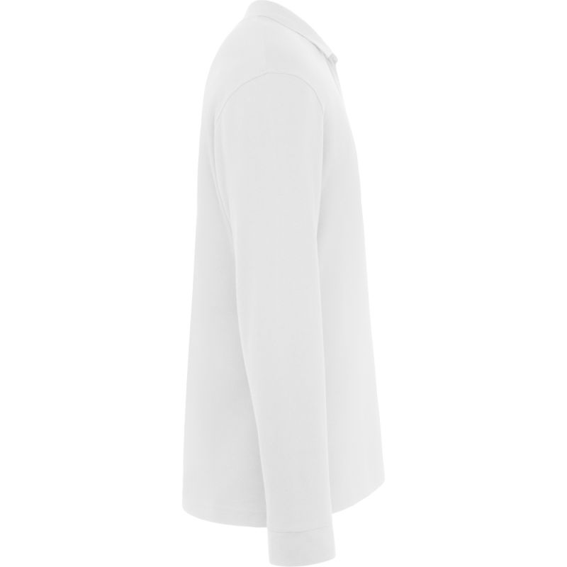Polo en coton piqué à manches longues, bande de propreté renforcé, 200 g/m²