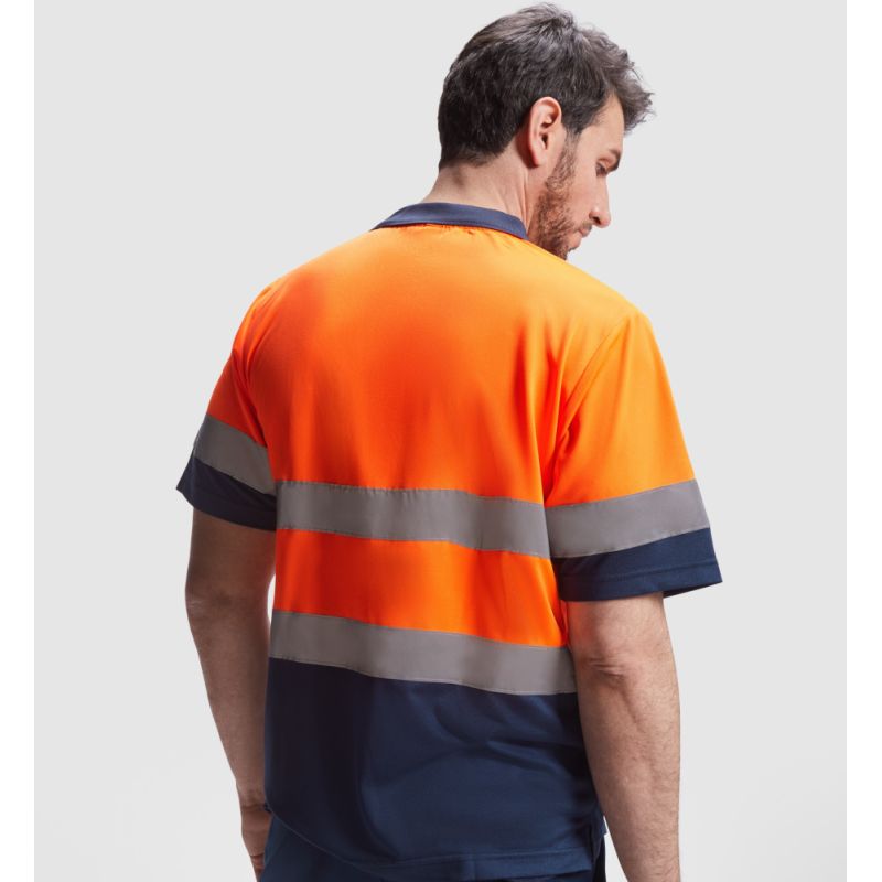 Polo technique manches courtes haute visibilité en polyester maille piquée, 170 g/m²