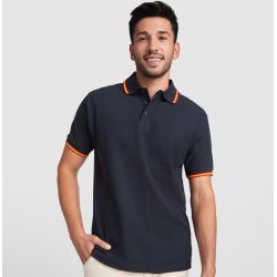 Polo manches courtes en polycoton avec détail drapeau brodé dans le dos, 190 g/m²
