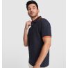 Polo manches courtes en polycoton avec détail drapeau brodé dans le dos, 190 g/m²