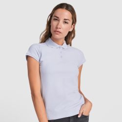 Polo femme en coton piqué manches courtes avec bande de propreté renforcée, 200 g/m²
