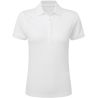 Polo femme stretch coton piqué fin, col en tricot plat, 215 g/m²