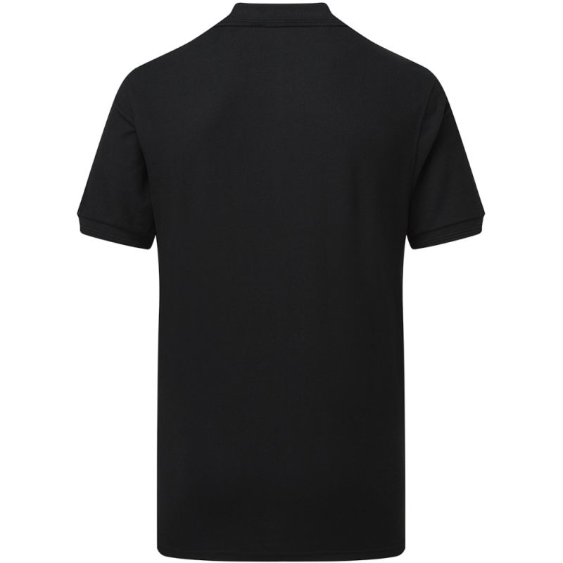 Polo homme en polyester et coton piqué, col 2 boutons unis, 215 g/m²