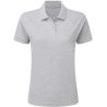 Polo femme en polyester et coton piqué, col 2 boutons unis, 215 g/m²