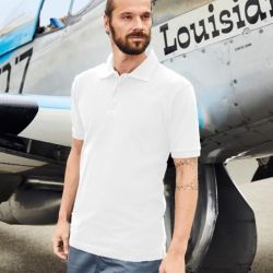 Polo de travail homme en coton durable manches courtes, 220 g/m²