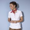 Polo femme traditionnel en coton, coupe cintrée, col à carreaux, 195 g/m²