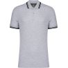 Polo homme manches courtes à liserés contrastés en coton peigné, 180 g/m²