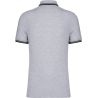 Polo homme manches courtes à liserés contrastés en coton peigné, 180 g/m²