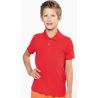 Polo enfant en coton piqué manches courtes, coupe droite, 180 g/m²