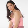 Débardeur crop-top femme à bretelles, coupe ajustée en coton et polyester