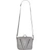 Sac à bandoulière en polyester 600D en gris nuancé, compartiments zippés