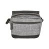 Sac à bandoulière en polyester 600D en gris nuancé, compartiments zippés