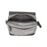 Sac à bandoulière en polyester 600D en gris nuancé, compartiments zippés