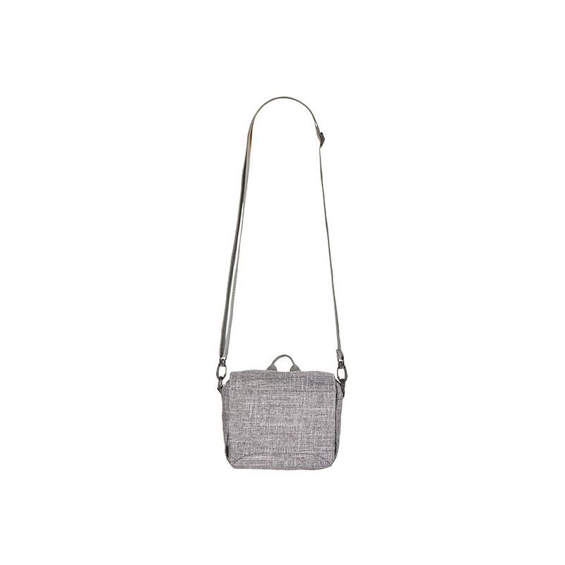 Sac à bandoulière en polyester 600D en gris nuancé, compartiments zippés