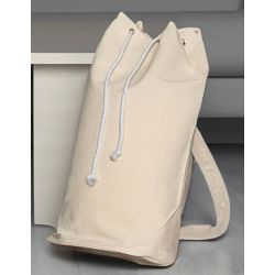 Sac de sport à bandoulière en toile de coton résistante, fermeture cordon, 300 g/m²