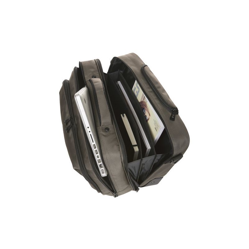 Sac professionnel bandoulière sur trolley roulettes, compartiments pratiques