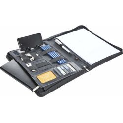 Classeur conférence zippé en polyester avec rangement pour accessoires