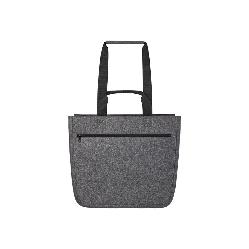 Grand cabas souple en feutre, 2 poignées, poches avant zippées