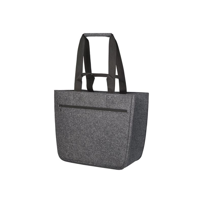 Grand cabas souple en feutre, 2 poignées, poches avant zippées