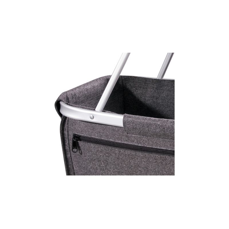 Panier en feutre pliable avec cadre en aluminium et poche zippée, 20 litres