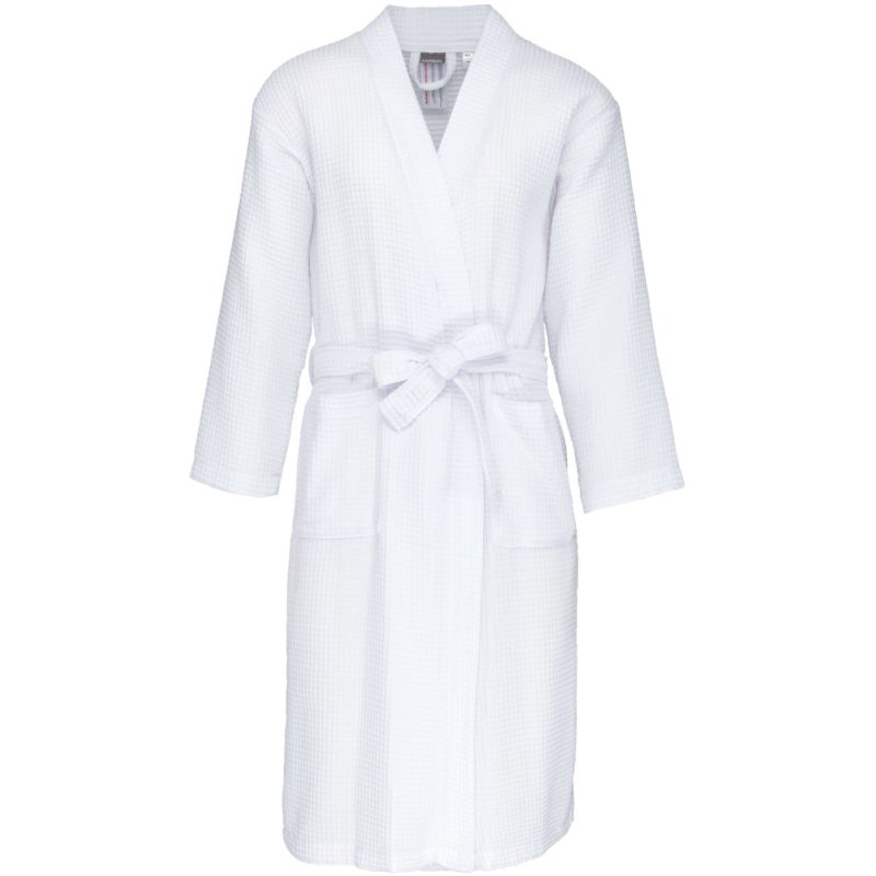 Peignoir Kimono en coton nid d'abeille avec 2 poches, 220 g/m²