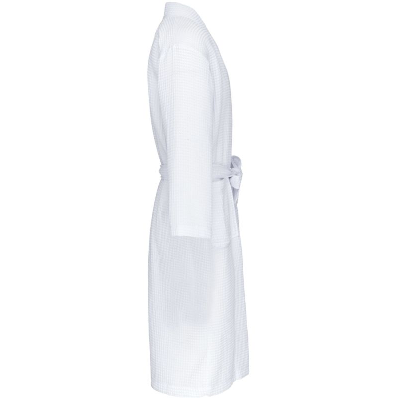 Peignoir Kimono en coton nid d'abeille avec 2 poches, 220 g/m²