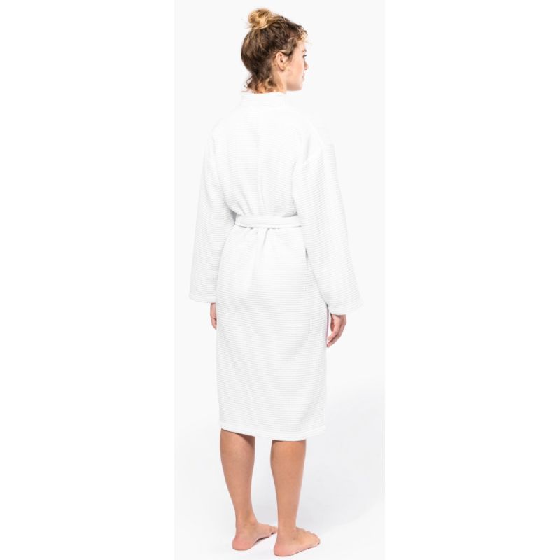Peignoir Kimono en coton nid d'abeille avec 2 poches, 220 g/m²