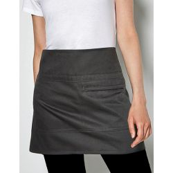 Tablier court en coton et polyester, une poche ouverte et une poche zippée, 190 g/m²