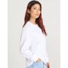 Tee-shirt manches longues oversize en coton, col ras-de-cou en bord côte, 190 g/m²