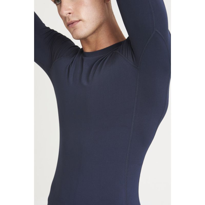 T-shirt de sport manches longues en polyester recyclé, coupe slim et ergonomique, 160 g/m²