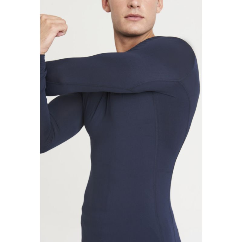 T-shirt de sport manches longues en polyester recyclé, coupe slim et ergonomique, 160 g/m²