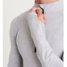Tee-shirt de sport col zippé, matière stretch, détails réfléchissants, 280 g/m²