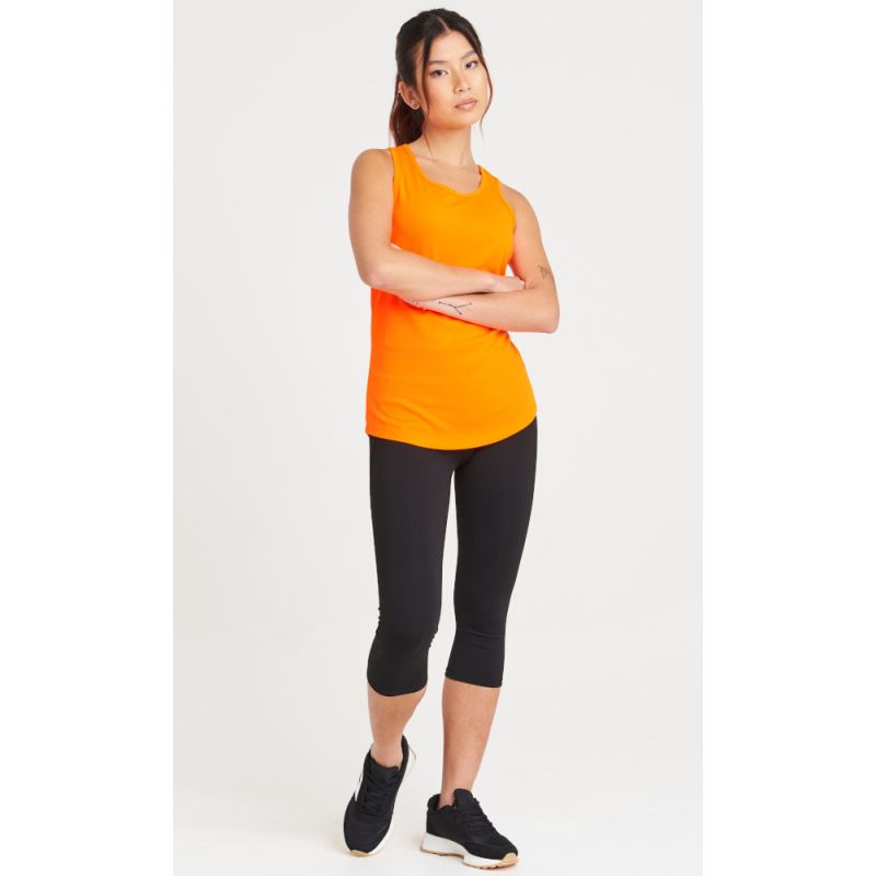 Legging stretch de sport femme, longueur 3/4, coupe slim, taille élastiquée, 280 g/m²