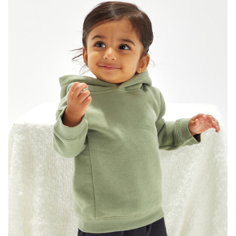 Sweat à capuche bébé en coton bio et polyester recyclé, 280 g/m²