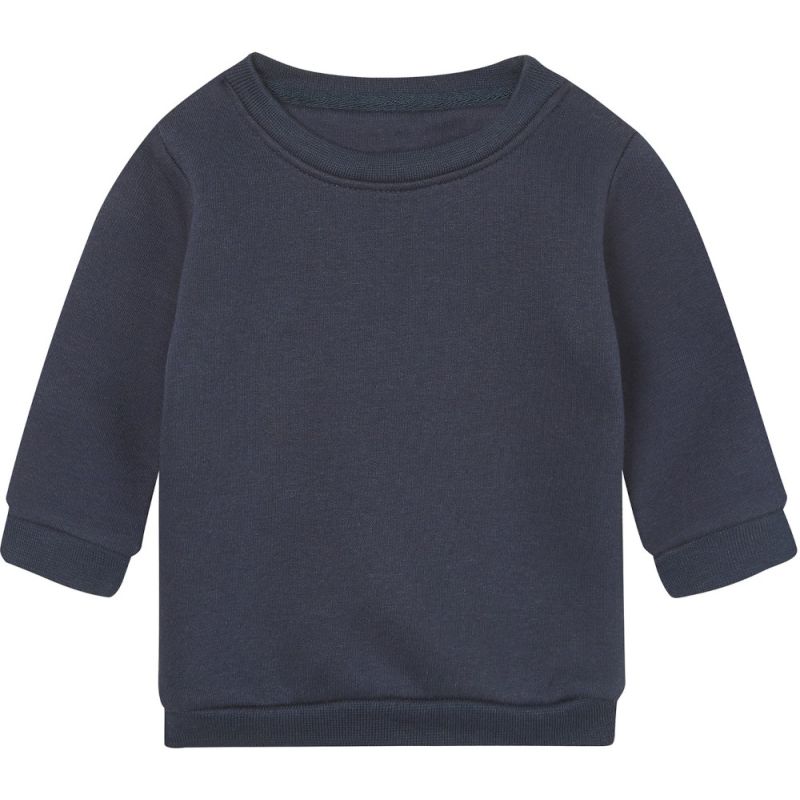 Sweat col rond bébé manches montées en coton bio et polyester recyclé, 280 g/m²
